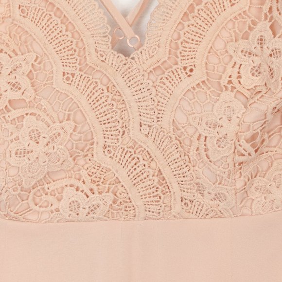 Lulu's Madalyn Blush Lace Maxi Dress Size Medium - Picture 5 of 10